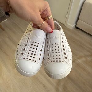 Native Perforated White Slip-Ons